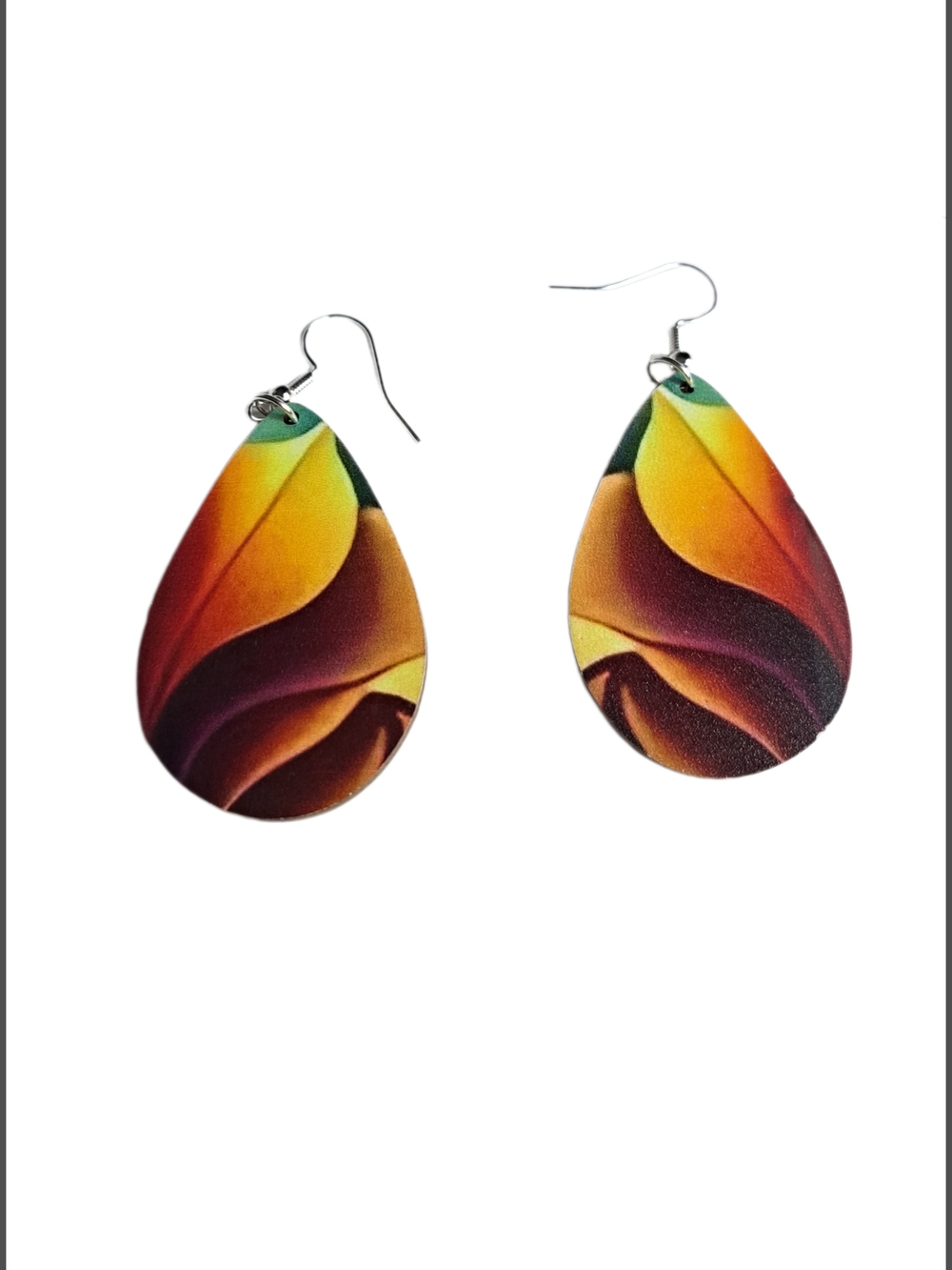 Handcrafted Teardrop Multicolor Drop Earrings - NWOT
